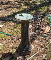 Bronze Sundial on Tapered Stoneware Pedestal