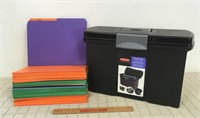 RUBBERMAID FILING TOTE AND FILES