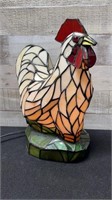 Tiffany Style Rooster Lamp 10" Wide X 13" High