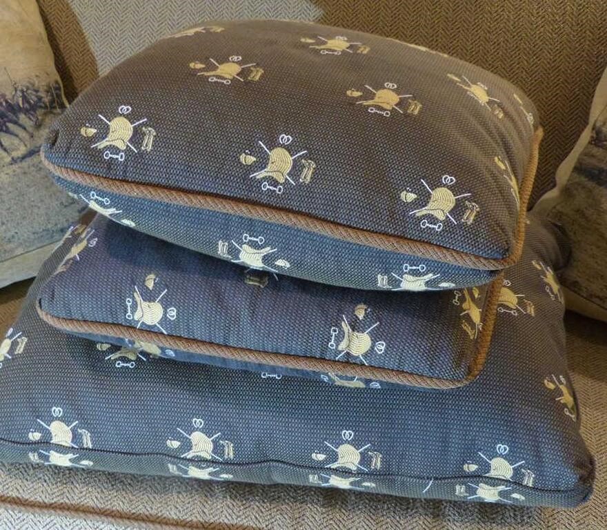 Lot of 3 Brown Sofa Pillows