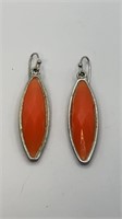 Orange Stone Dangling Earrings