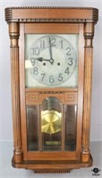 Wood Case Wall Clock w/Key