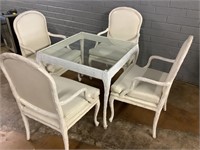 Table W/4 Leather Chairs, 34in Square Table