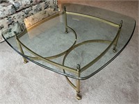 La Barge Brass & Glass Regency Coffee Table