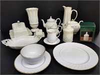 Fine China Gold Rimmed Serving Group