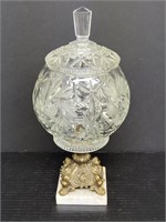 Vintage Crystal Clear Cut Candy Dish