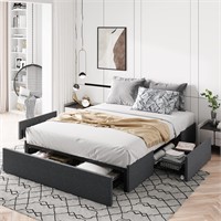 Allewie Queen Size Platform Bed Frame with 3