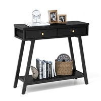 Console Table with Storage for Living Room - Black