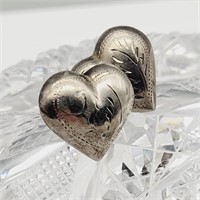 925 SILVER HEART PIERCED EARINGS