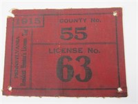 1915 PA. HUNTING LICENSE: