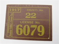 1917 PA. HUNTING LICENSE: