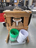 Cider press on a stand
