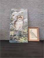 Hand Painted Owl on Slate