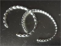 2 Sterling Silver Cuff Bracelets 10.5 G Tw