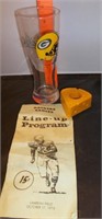 1976 Packer Game Program, NFL Glass, Cheese