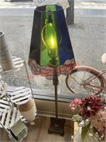 Metal Poseable Stained Glass Vtg Floor Lamp