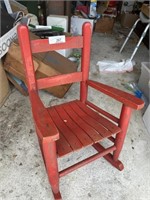 Childs wooden rocking chair