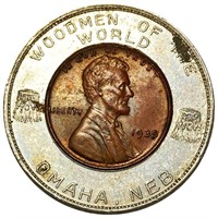 1935 "Woodmen Of World" Lincoln Wheat Penny UNC