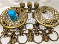 Rolling Brass Plant Stands & Ornate Wall Hangers