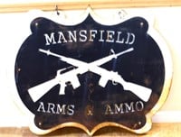 40x33 dbl sided metal Mansfield Arms trade sign