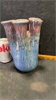 Pottery vase has a crack
