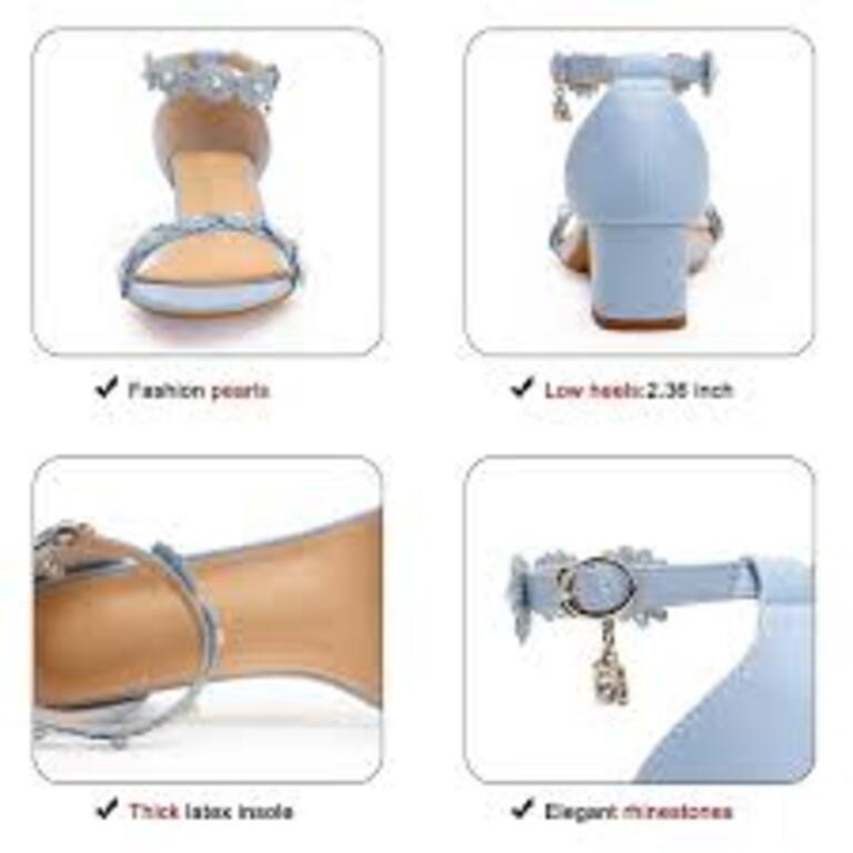 Pmoiste Chunky Heels for Women Elegant Low 40