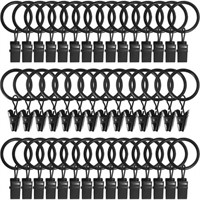 44 Pack Metal Curtain Rings with Clips  1in Dia. F