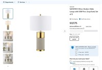 B3645  Oliver Table Lamps Gray/Gold Set Set of 2