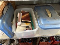 2 Plastic Containers w/ office Items