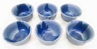 Set of Six Small Pottery Bowls