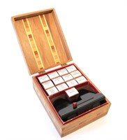 Tru-Vue viewer with 13 film strips in wooden case