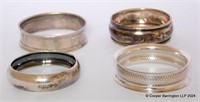 KGV Four Antique Silver Napkin Rings,