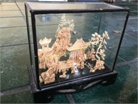 display box intricate carved Asian scene