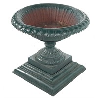 Victorian cast iron garden urn