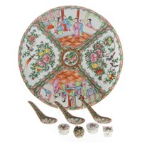 Chinese Export Rose Medallion charger/ objects