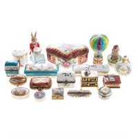 16 assorted  miniature porcelain boxes