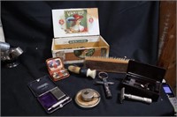 Cigar box & contents