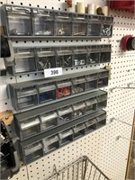 Nut & Bolt Storage w/ Contents, Red Bolt Bins