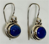 SYLISH STELRING & BLUE LAPIS PENDENT EARRINGS