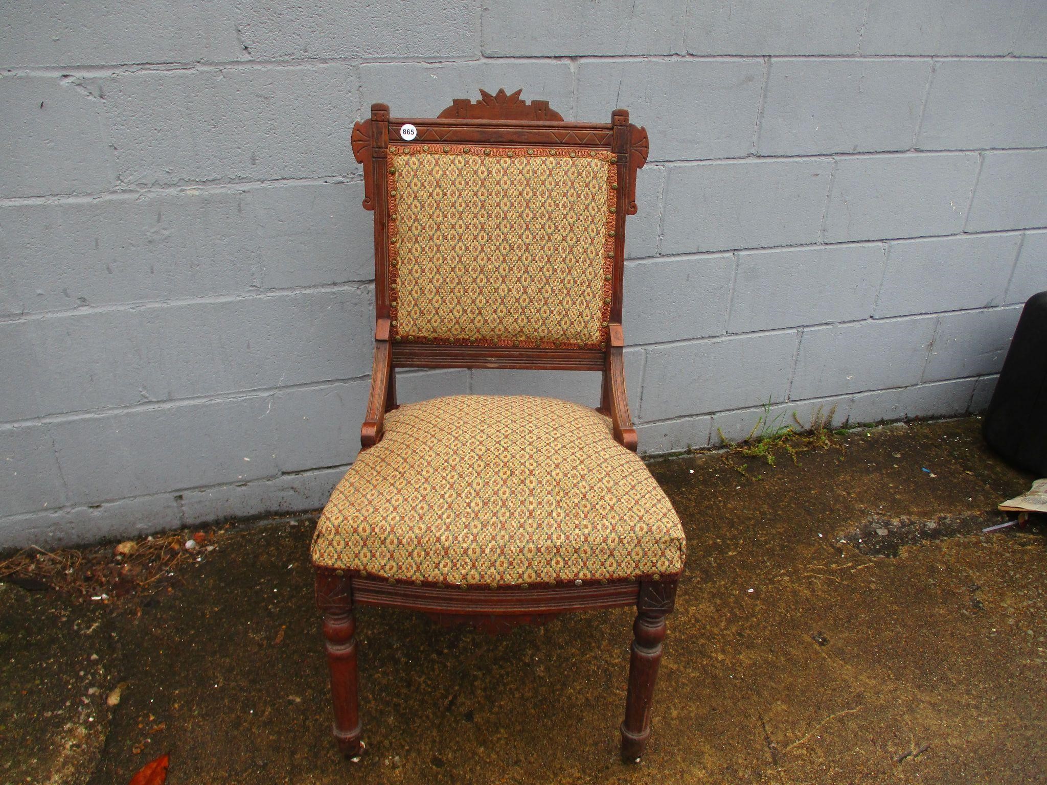 Antique Eastlake Chair on Rollers
