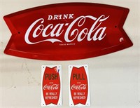 3 Pcs. Metal Vintage Inspired Coca-Cola Signs