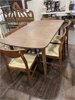 MID CENTURY DINING TABLE WITH CHAIRS