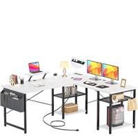 Aheaplus L Shaped Desk with Outlet and USB