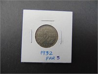 1932 Canadian Five Cent Coin