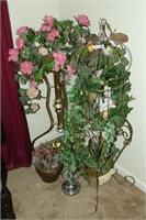 Artifical Flowers & Metal Plant Stands