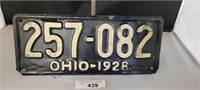 1928  Ohio License Plate