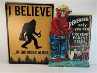 SMOKEY THE BEAR & BIGFOOT SIGN