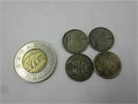 4 x 0.10$ Canada silver