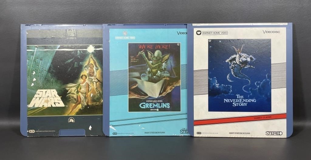 Three Vintage CED Video Discs