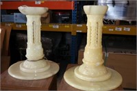 Pair, Carved Stone Lamp Bases/pillars
